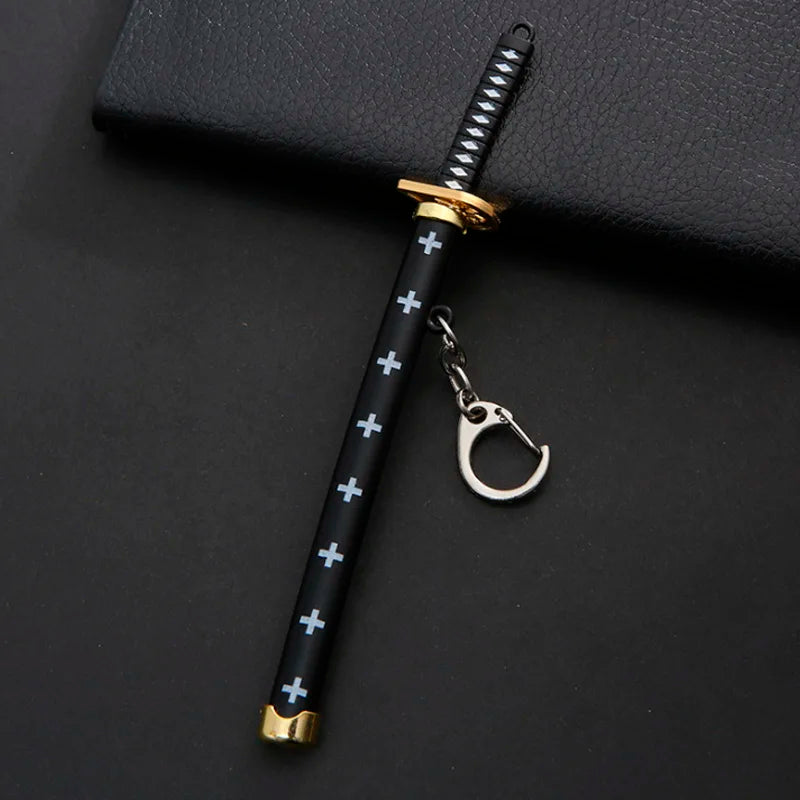 Mini Roronoa Zoro Sword Keychain for One Piece Fans white