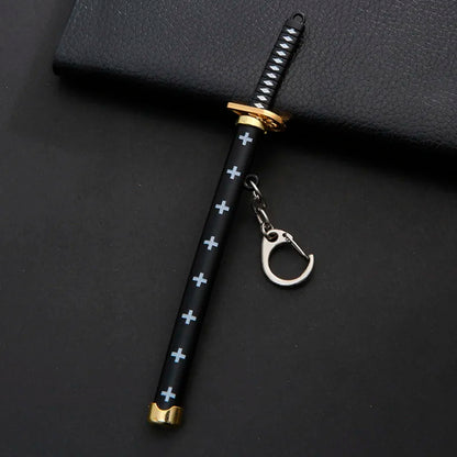 Mini Roronoa Zoro Sword Keychain for One Piece Fans white