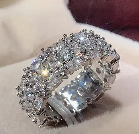 Elegant 925 Sterling Silver Big Water Drop Zircon Ring for Women Perfect Valentine's Day Gift