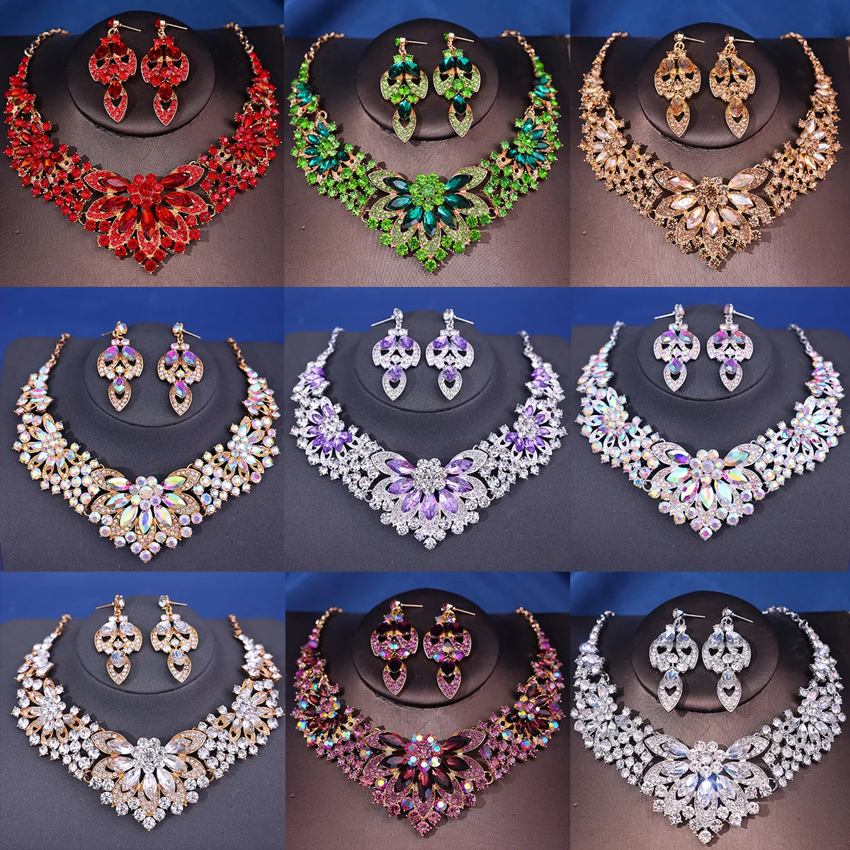 Fashionista Crystal Rhinestone Bridal Jewelry Set - Top-Rated Wedding Accessories for Women