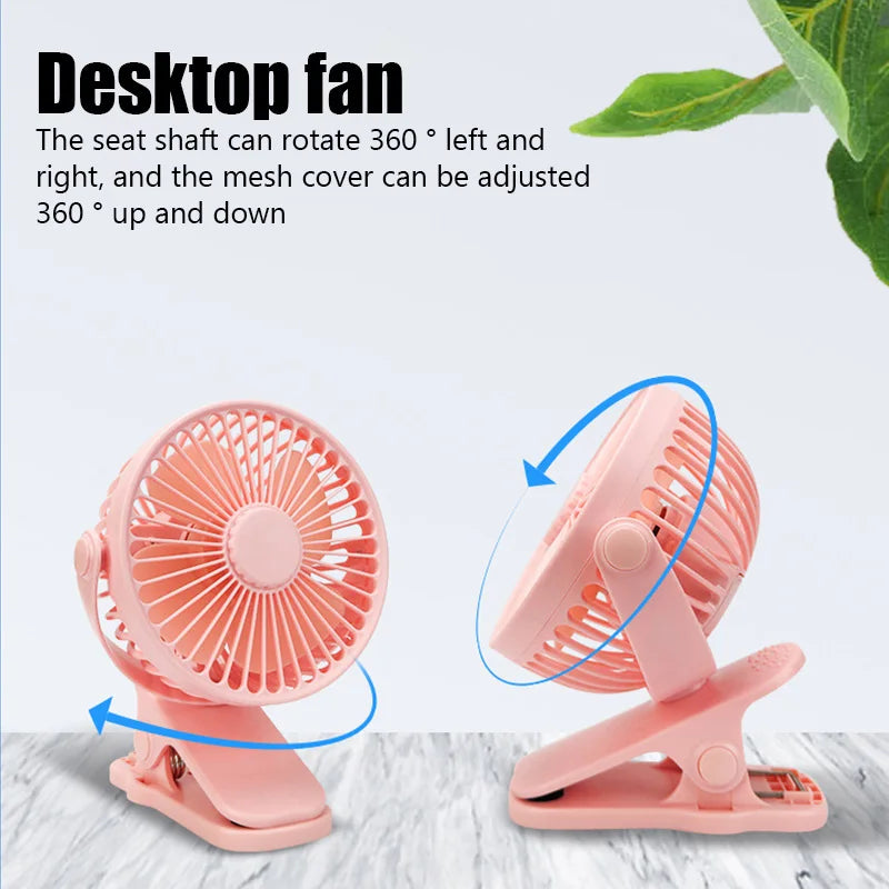 Mini Breeze Portable Hand Clip Fan USB Desktop Electric Fan for Travel and Dorms