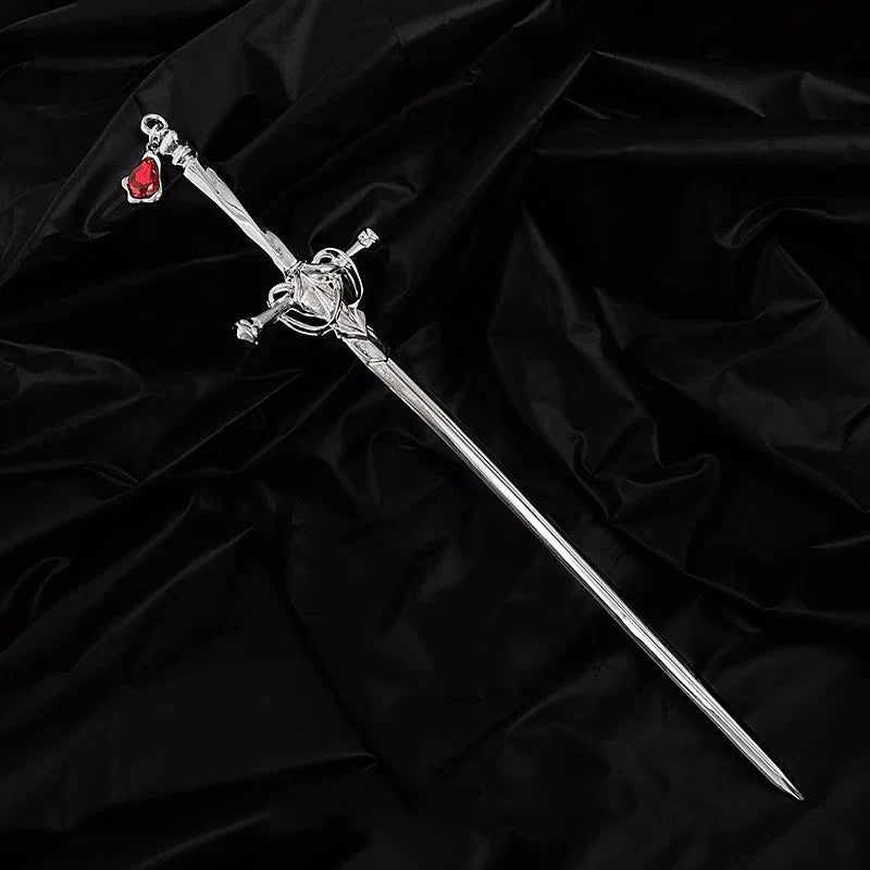 Vintage Chinese Style Ruby Sword Hairpins for Women