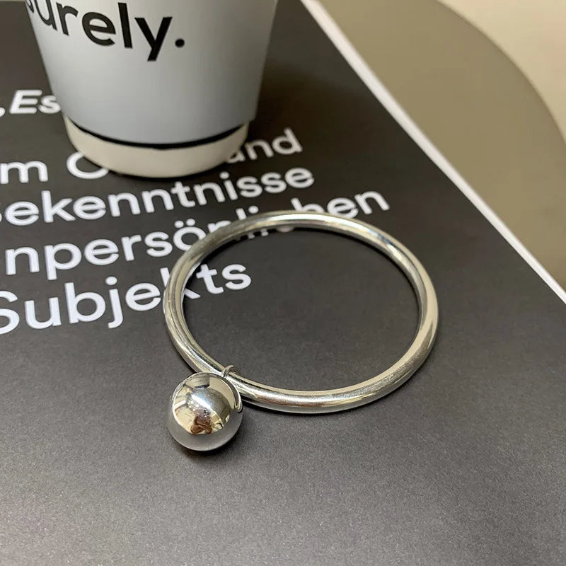 Elegant 925 Sterling Silver Ball Design Bangle for Women - Perfect Birthday Gift 2024
