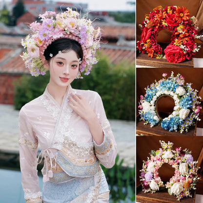Elegant Floral Crown Headband for Women and Girls - Perfect Wedding and Festival Accessory