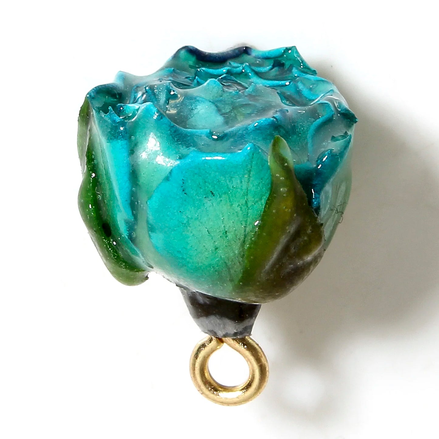 Handmade Multicolor 3D Resin Flower Charms for DIY Jewelry Earrings 2x16mm
