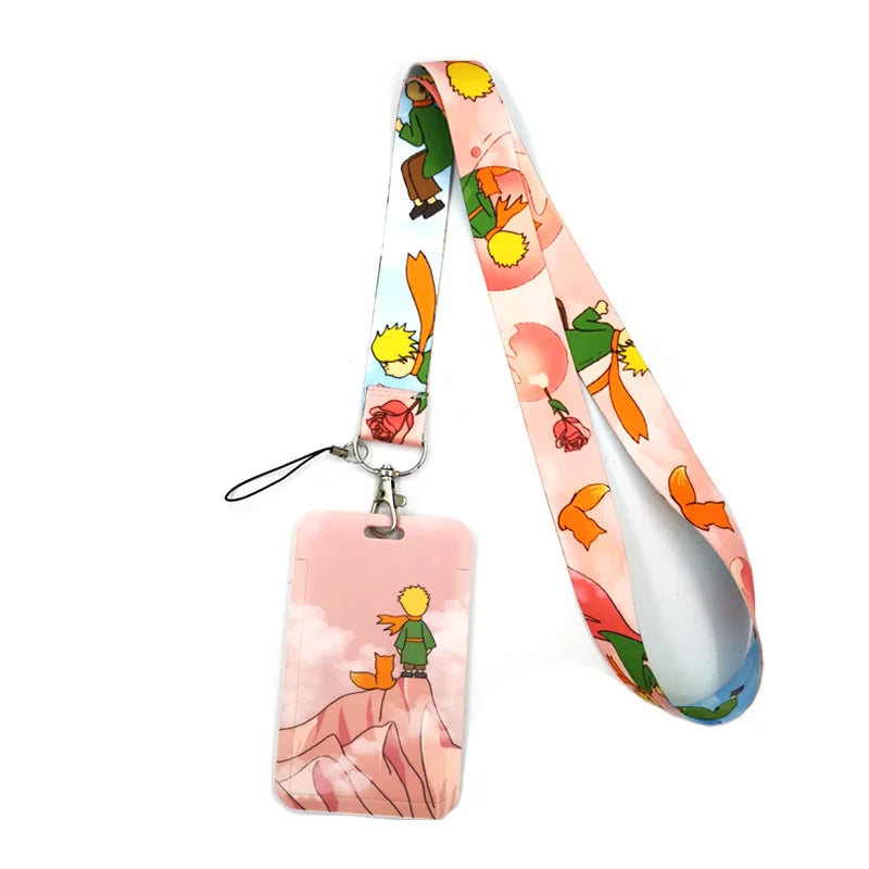 Little Prince Pink Lanyard Card Holder with Removable Buckle for Students