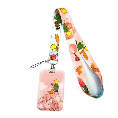 Little Prince Pink Lanyard Card Holder with Removable Buckle for Students