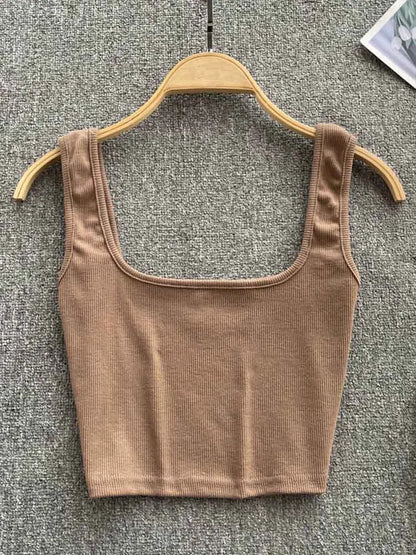 Women Backless Y2K Slim Fit Crop Tank Top Sleeveless