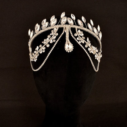 Elegant Rhinestone Wedding Tiara Silver Crystal Bride Headband