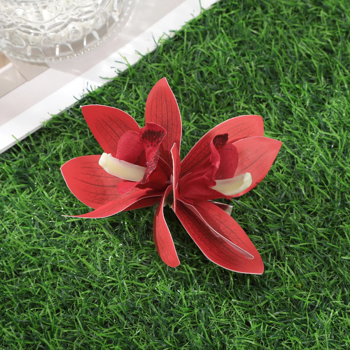 Bohemian Orchid Flower Hair Clips for Women Bridal Beach Wedding Hair Accessories