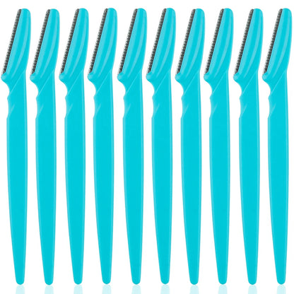 Portable 3/4/10Pcs Eyebrow Trimmer Face Blade Shaver Tools 10pcs Blue