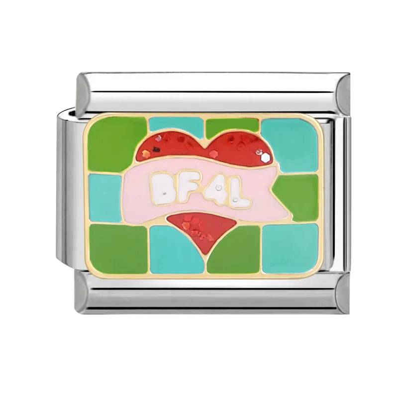 Y2K Green Series Italian Charm Bracelet Links with Camera Woods Flowers Designs in Stainless Steel
