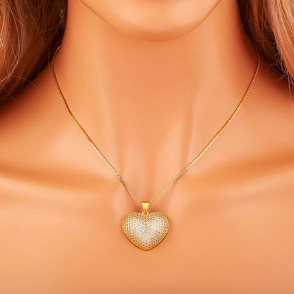 Retro Love Heart Pendant Necklace for Women and Men - Adjustable Valentine's Day Choker Jewelry Gift