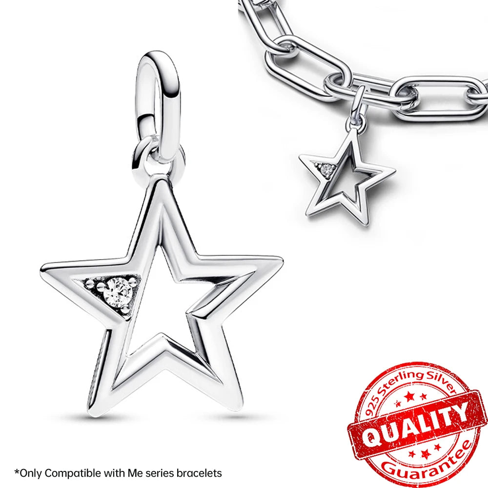 Elegant 925 Sterling Silver Pearl Heart Key Pendant for Bracelets and Necklaces FCC339