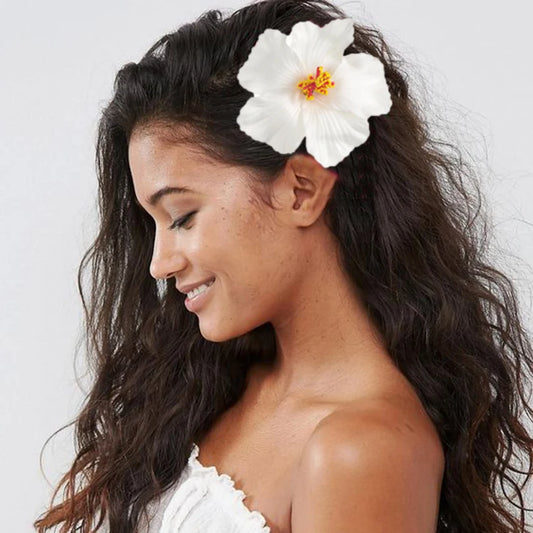 Awaytr Hawaiian Flower Hair Clip for Women and Girls - Romantic Bohemian Floral Side Bangs Accessory