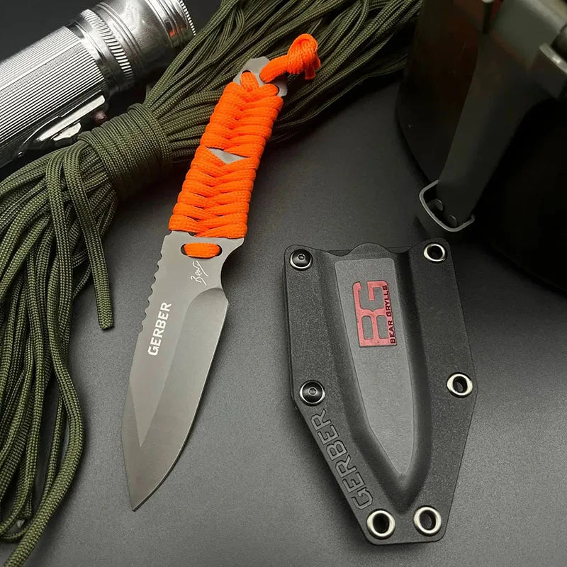 1pc Multi-Purpose Outdoor Knife, EDC Pocket Knife, Fixed Blade with Scabbard Style A