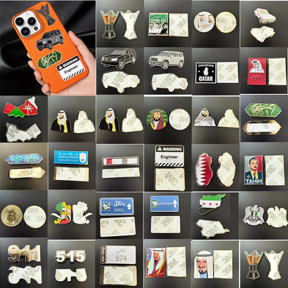 Stylish Saudi Arabia Themed Metal Pin Brooches for Mobile Phones