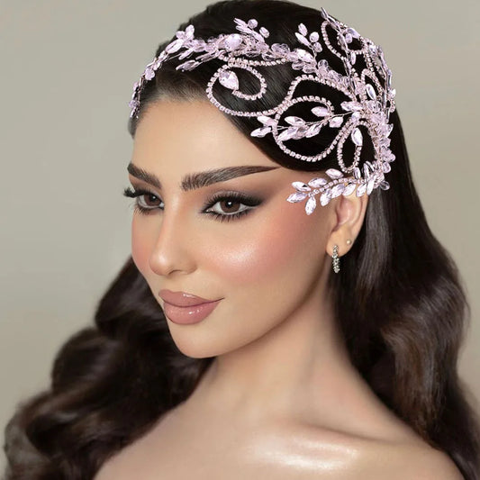 DZ165 Luxury Bridal Crystal Tiara Headband for Weddings and Proms