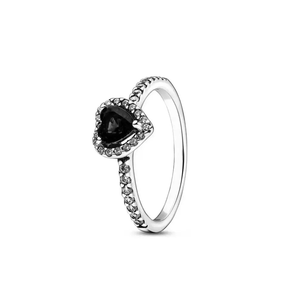Valentine's Day 925 Sterling Silver Moonstone Heart Ring for Women P2103