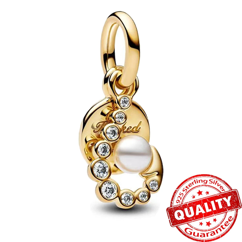 Luxury Sterling Silver Moon Sun Charm for Bracelets and Necklaces