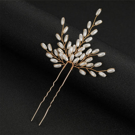 Elegant Handmade Pearl Wheat Ear Bridal Hairpins Set for Weddings and Special Occasions