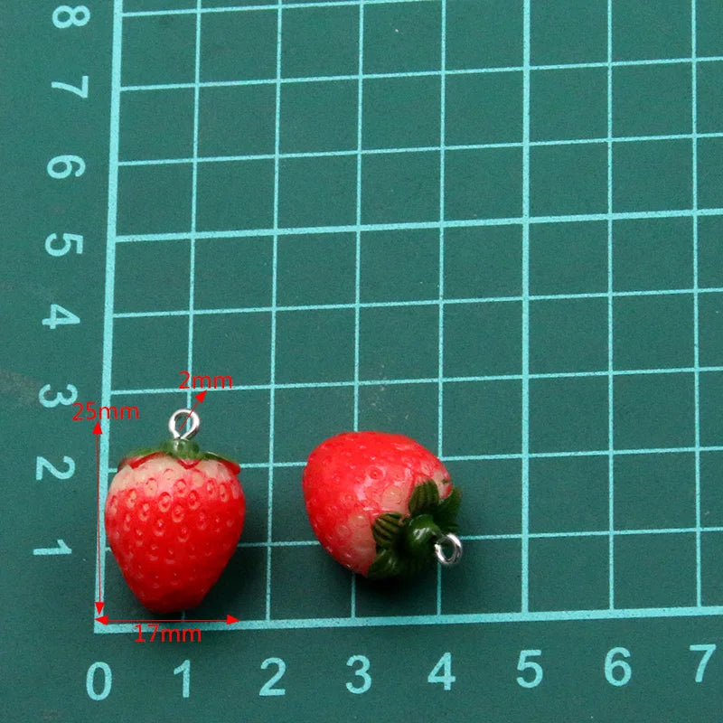Charming 3D Resin Strawberry Charms for DIY Jewelry and Gifts
