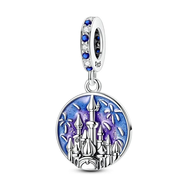 925 Sterling Silver Gold Star Moon Heart Charms Beads for DIY Jewelry Gifts