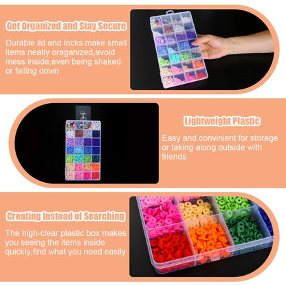 ClearCraft Adjustable Bead Organizer Box Top Rated Storage Solution for Jewelry and Crafts