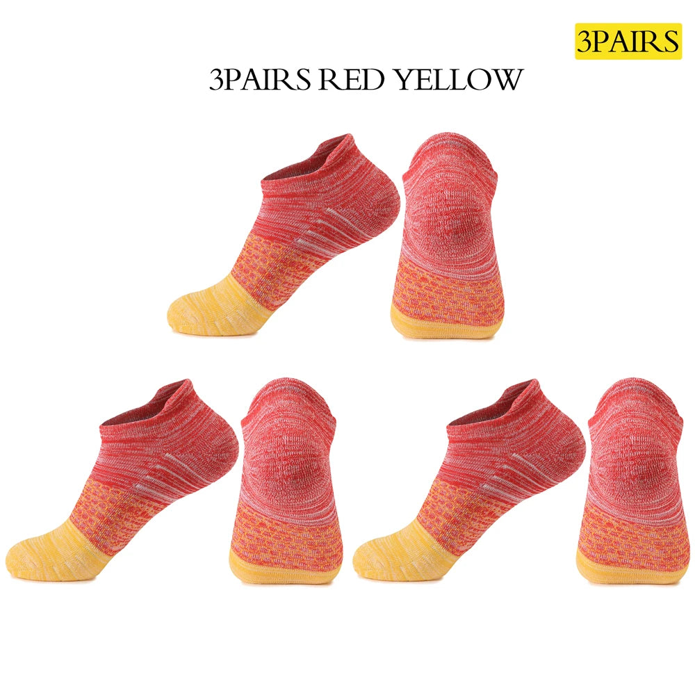 3 Pairs Womens Anti Slip Terry Cushion Running Socks