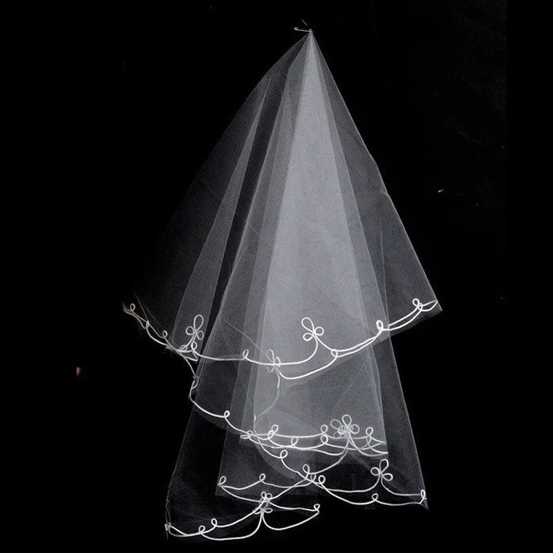 Elegant Two-Layer Tulle Bridal Veil with Comb for Wedding Day Charm