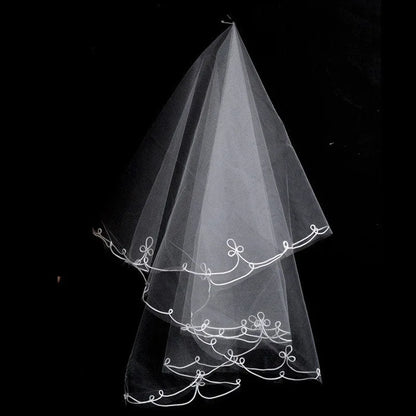 Elegant Two-Layer Tulle Bridal Veil with Comb for Wedding Day Charm