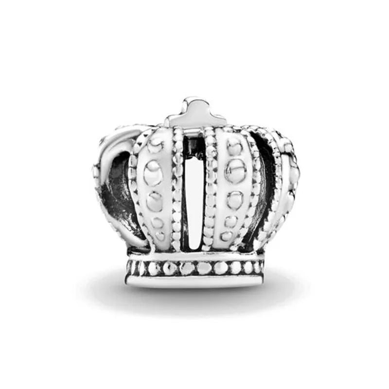 Diy White Pave Dog Paw Moon Bead 925 Sterling Silver Bracelet Necklace Jewelry for Women