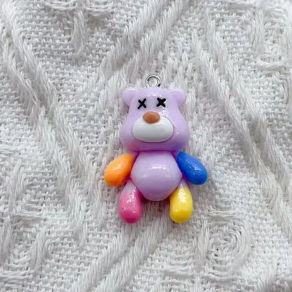 3D Resin Cartoon Bear Charms Set for DIY Jewelry Crafting