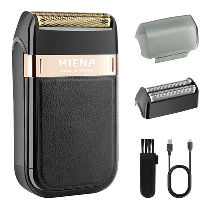 HIENA Pro Electric Shaver for Men Rechargeable Stainless Steel Hair Clipper with Floating Head Wet and Dry Use