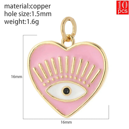 Elegant Blue Eye Heart Necklace Set for Women with Golden Star and Bee Charms on Stainless Steel Chain