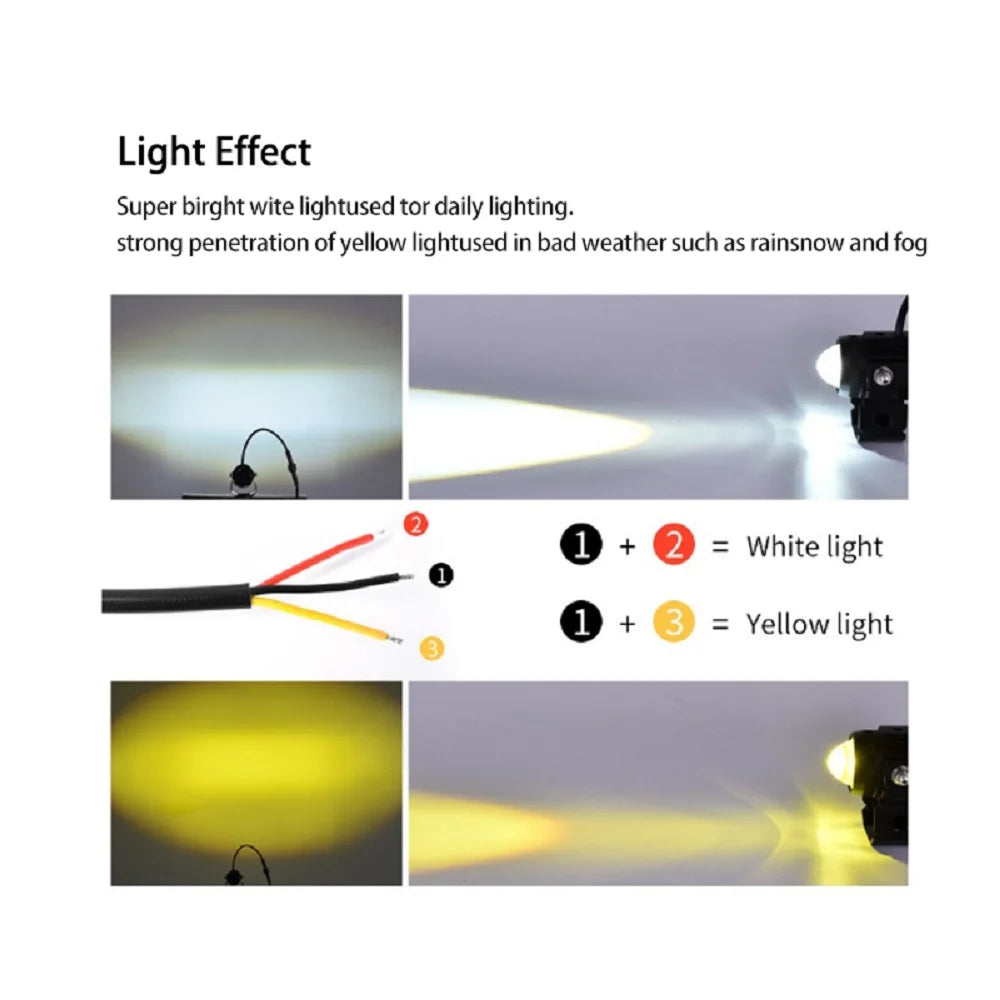 Motorcycle ATV High Brightness CSP LED Fog Light 6000K