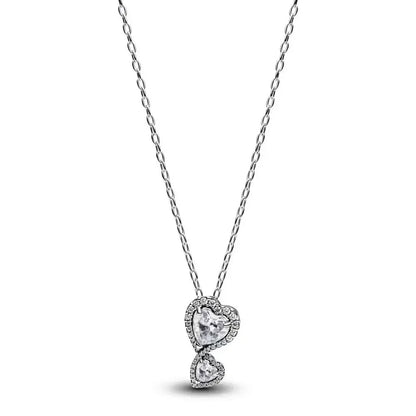 Luxury 925 Sterling Silver Colorful Arrow Heart Bow Tie Feather Pendant Necklace Charming DIY Gift for Women