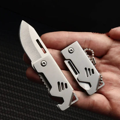 Mini Outdoor Folding Steel Knife - Portable & Sharp Cutting Tool for Camping & Survival WHITE