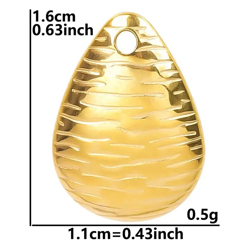 4Pcs Lot Stainless Steel Geometric Hammered Heart Dangle Charms for DIY Jewelry Making S1252-G