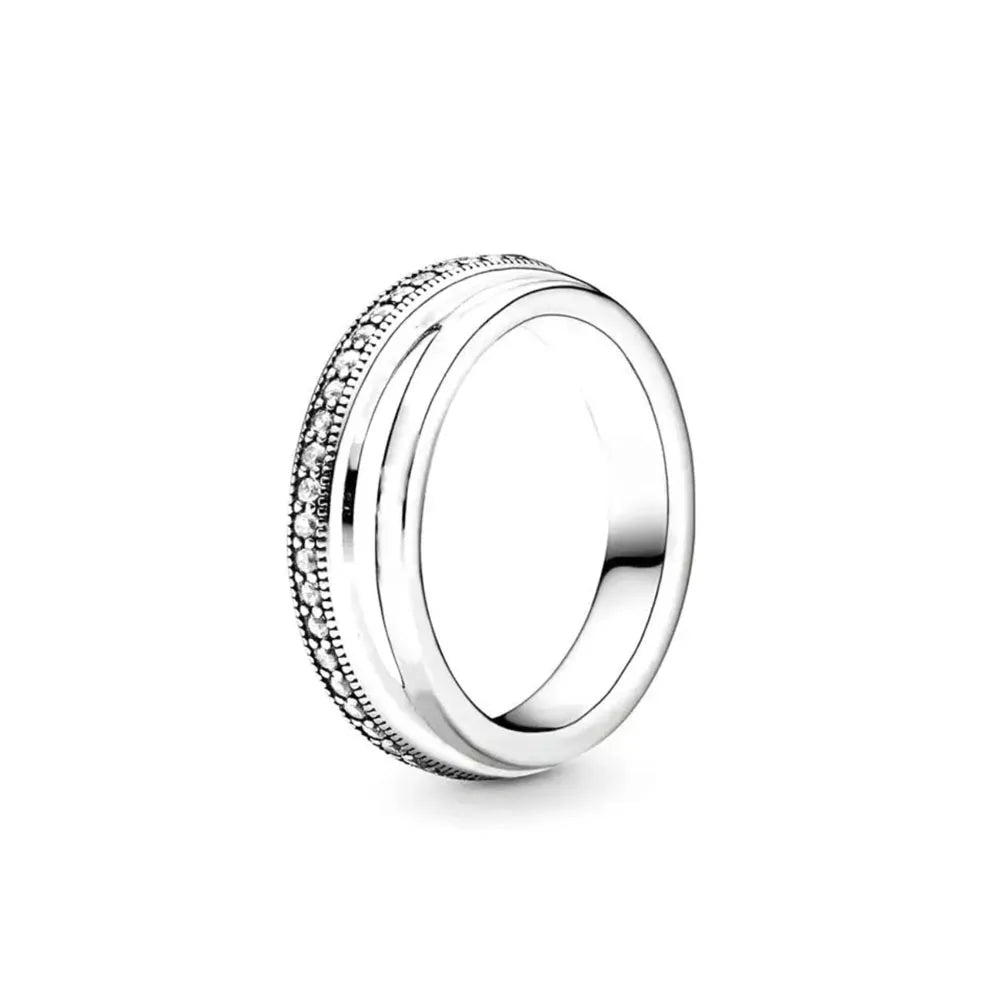 Elegant 2024 Silver Heart Charm Ring for Women Anniversary Jewelry P2140