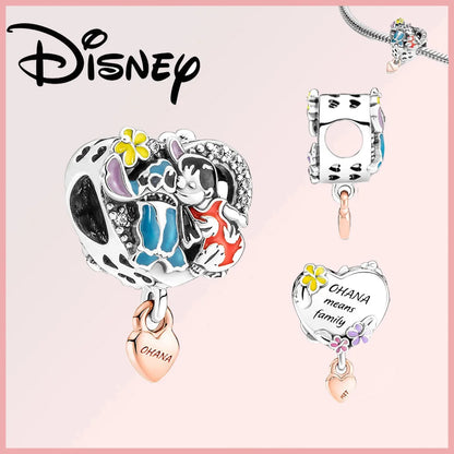 Disney 925 Sterling Silver Stitch Minnie Winnie Dangle