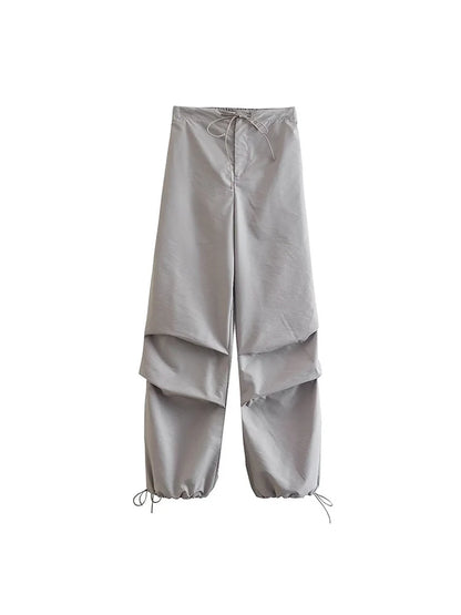 Women Parachute Cargo Pants High Waist Jogger Boot Cut