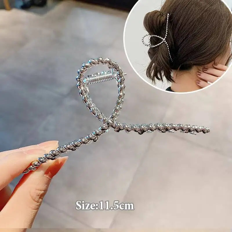 Geometric Metal Hair Claw Clips for Women Fashionable Zinc Alloy Hairpins