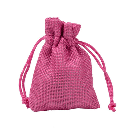 Colorful Cotton Jute Gift Pouches Set of 50 - Customizable Storage Bags for Jewelry and Accessories