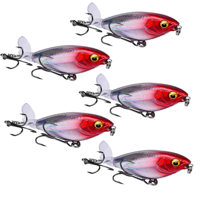 5pcs Floating Propeller Lure Bionic Bait for Fishing Gear 5pcs red 7cm 6g
