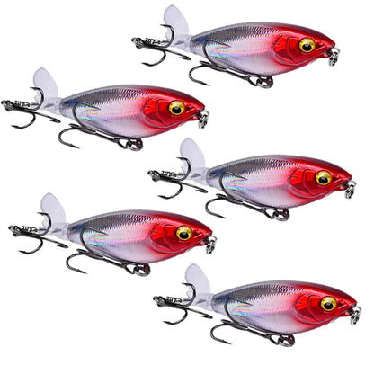 5pcs Floating Propeller Lure Bionic Bait for Fishing Gear 5pcs red 7cm 6g