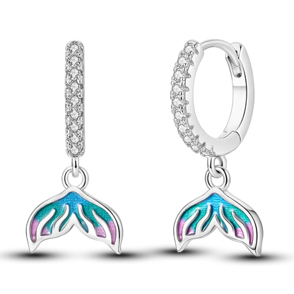 925 Silver Geometric Hoop Earrings for Women with Zircon Moon and Heart Design Fashion Jewelry Gift