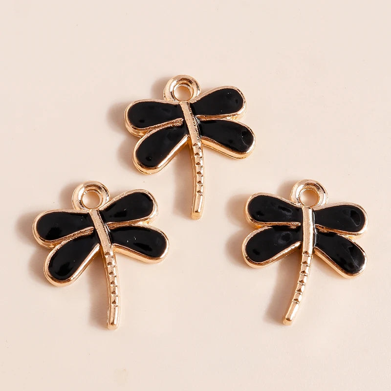 10 Pieces Mixed Cute Animal Charms Enamel Butterfly Cow Snail Cat Rabbit Deer Pendants for DIY Jewelry Making