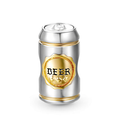 925 Sterling Silver Beer Bottle Popcorn Charm Bead Pendant