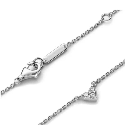 New 925 Sterling Silver Heart-Shaped Necklace with Purple Blue and Green Zircon for Exquisite Jewelry Gifts for Women